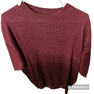 NWOT cassel burgundy pink ombre sweater quarter sleeves nice size X-Large
